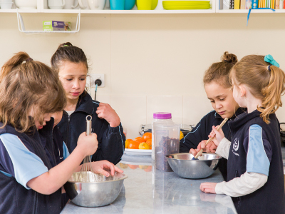 Students cooking